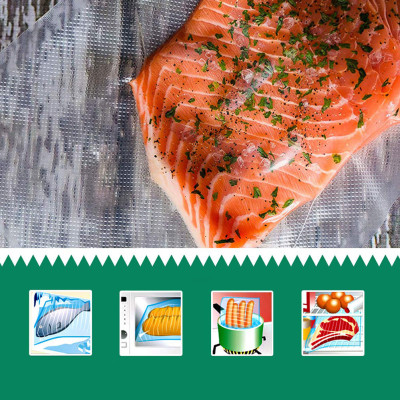 Пакети для вакууматора в рулоні гофровані для вакуумного пакувальника розміром 15х400 см
