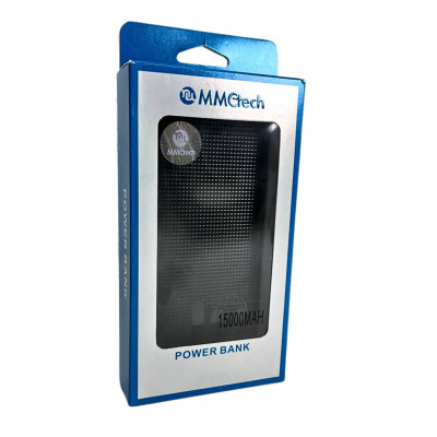 Повербанк Power Bank MMCtech 15000 mAh Зовнішній акумулятор з дисплеєм Чорний