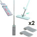 Швабра ледащо з вертикальним самоотжімом flat mop з віджимом і поворотом на 360 градусів та 2 мікрофібри