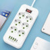 Подовжувач з вимикачем на 6 розеток 4 USB 1 Type-C Мережевий фільтр подовжувач 3м