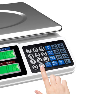 Електронні ваги на 40 кг Digital pricing scale з дисплеєм та розрахунком вартості акумуляторні