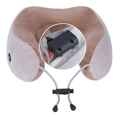Массажная подушка подкова с эффектом памяти и вибрацией Upgrade Vibration Pillow виброподушка массажер