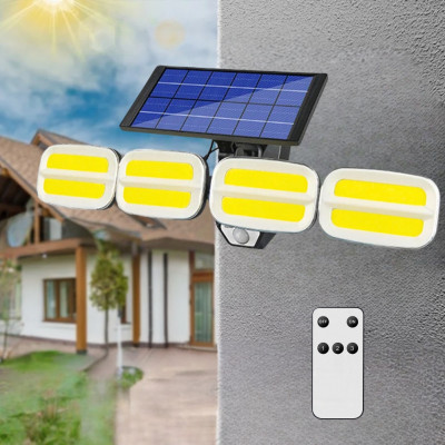 Вуличний прожектор із сонячною панеллю KXK601 Solar 240COB світлодіодний ліхтар із датчиком руху та пультом ДУ
