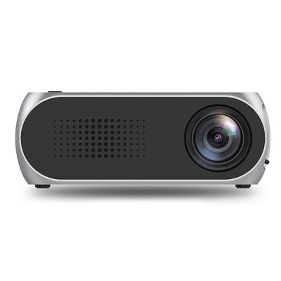 Портативний міні проектор Projector LED YG320 Mini сірий з динаміком для дому лед проектор кишеньковий домашній