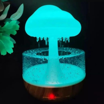 Увлажнитель воздуха с эффектом дождя Гриб Ночник облачко с подсветкой RGB Аромадиффузор в виде гриба