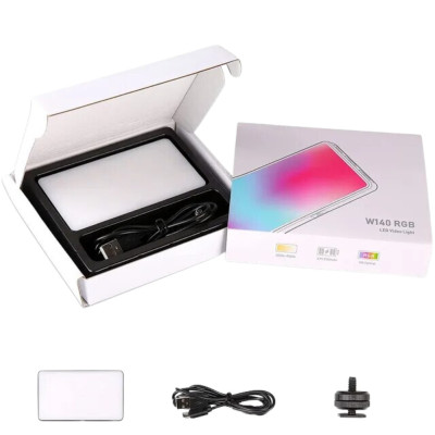 Бездротове накамерне відеосвітло W140RGB акумуляторна міні лампа LED портативна для фото і відео