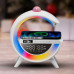 Нічник акумуляторний з бездротовою зарядкою годинником 7RGB лампа BT3402 колонка Bluetooth проектор та радіо 15W