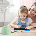 Настільна світлодіодна лампа акумуляторна з usb підключенням рожева підставка для ручок та олівців