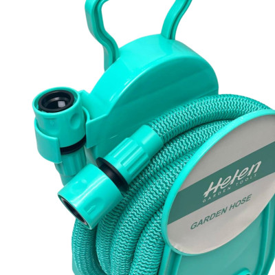 Садовий шланг 10м розтягувальний Helen Garden Tools з котушкою і розпилювачем з 7 режимами шланг поливальний