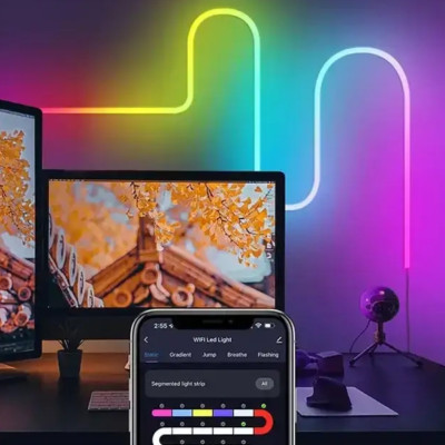 Гнучкий неон 10 м Розумна неонова LED стрічка із синхронізацією музики Світлодіодна стрічка RGB