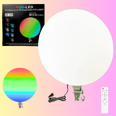 Світлодіодна кругла лампа з пультом кольорова 45см RGB-LED Fill Light GS-450 портативне відеосвітло для зйомки