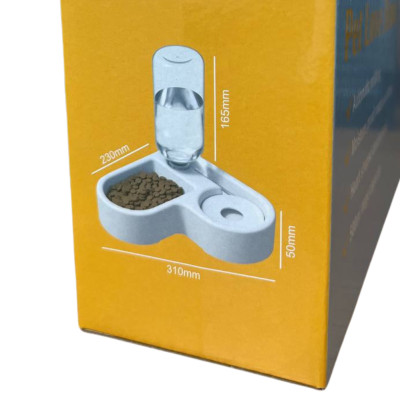 Поїлка для котів та собак Миска для корму та води подвійна Pet Love Bowl Автопоїлка для тварин на підставці