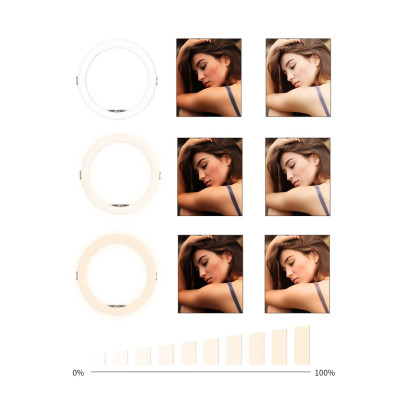 Світлодіодна кільцева лампа Ring fill light 45 см для фото та відео з 3 тримачами для телефону Селфі лампа
