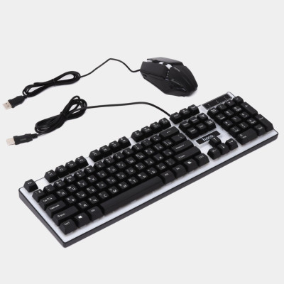 Клавіатура з мишкою настільна RGB підсвічуванням для ПК Hoco GM18 клава ігрова світлодіодна для комп'ютера