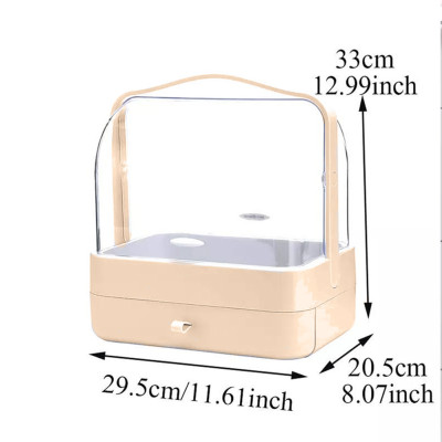 Органайзер для косметики Пилезахисний Водонепроникний Cosmetic Storage Box LD 388 Настільний бокс Рожевий