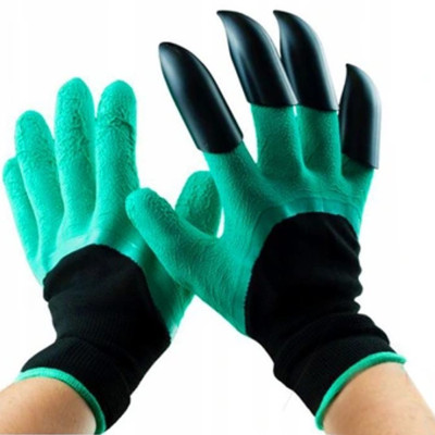 Гумові рукавички з кігтями для саду та городу Garden Genie Gloves Рукавички граблі садові