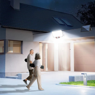 Вуличний прожектор із сонячною панеллю Solar Powered Sensor Light ліхтар із датчиком руху та пультом ДУ