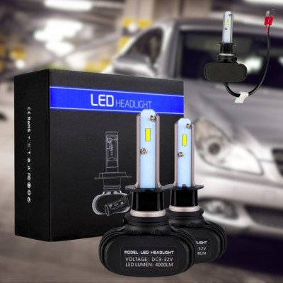 Автомобільні LED лампи для фар S1 H1 Комплект світлодіодні автолампи 2 шт