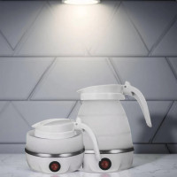Силіконовий електрочайник складаний 600 мл дорожній Hoffmans Electronics HM-2546 Швидкозакипальний чайник Сірий
