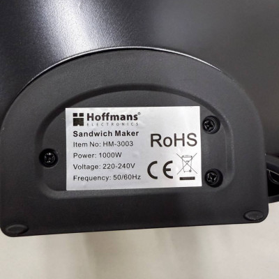 Сендвічниця Hoffmans НМ-3003 1000 Вт Бутербродниця електрична з антипригарним покриттям для сніданків