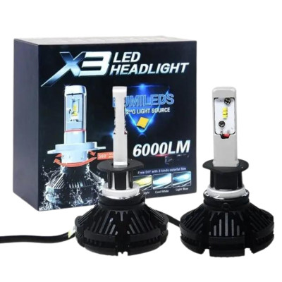 Автомобільні лампи для фар X3 H1 Світлодіодні LED автолампи 2 шт в комплекті