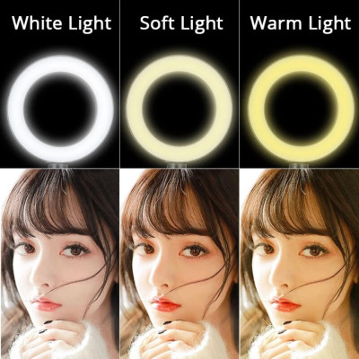 Кільцева лампа 26см зі штативом настільна Ring light Led Набір блогера світлодіодне селфі кільце