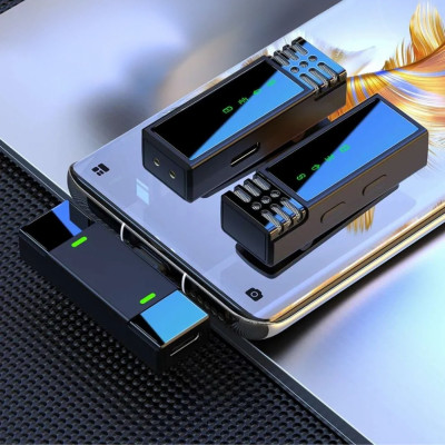 Петлічний бездротовий мікрофон 2в1 Wireless Microphone в кейсі для смартфонів з ресивером Type-C