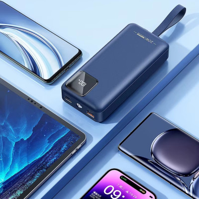 Повербанк 30000 mAh з дисплеєм та ліхтариком Зовнішній акумулятор Remax RPP-550 зарядний 22.5W USB Type-C Lightning для телефону