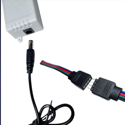 Світлодіодна Led стрічка Strip RGB 5 м 2835 з пультом та перехідником світлодіодне освітлення на самоклейці