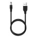 Кабель живлення дріт для WI-FI роутера 5V USB DC шнур від повербанку чорний