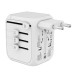 Універсальний мережевий USB адаптер для подорожей та дому Travel Adapter перехідник для розеток Білий