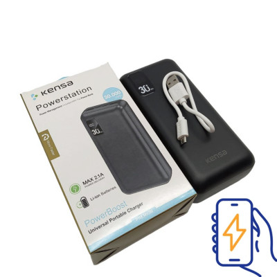 Портативний зарядний пристрій 30000 micro USB Type C повербанк на 30000mAh KENSA KP 52