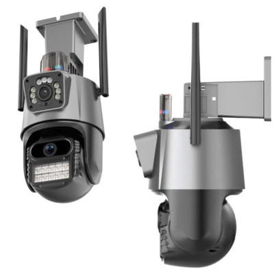 Поворотна вулична WiFi відеокамера P11-6MP Камера зовнішнього відеоспостереження з 2 об'єктивами та нічною зйомкою
