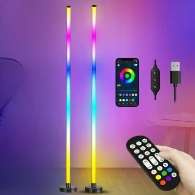 Світлодіодні LED торшери RGB світильники підлогові збірні Лампи з пультом регулюванням яскравості та синхронізацією музики